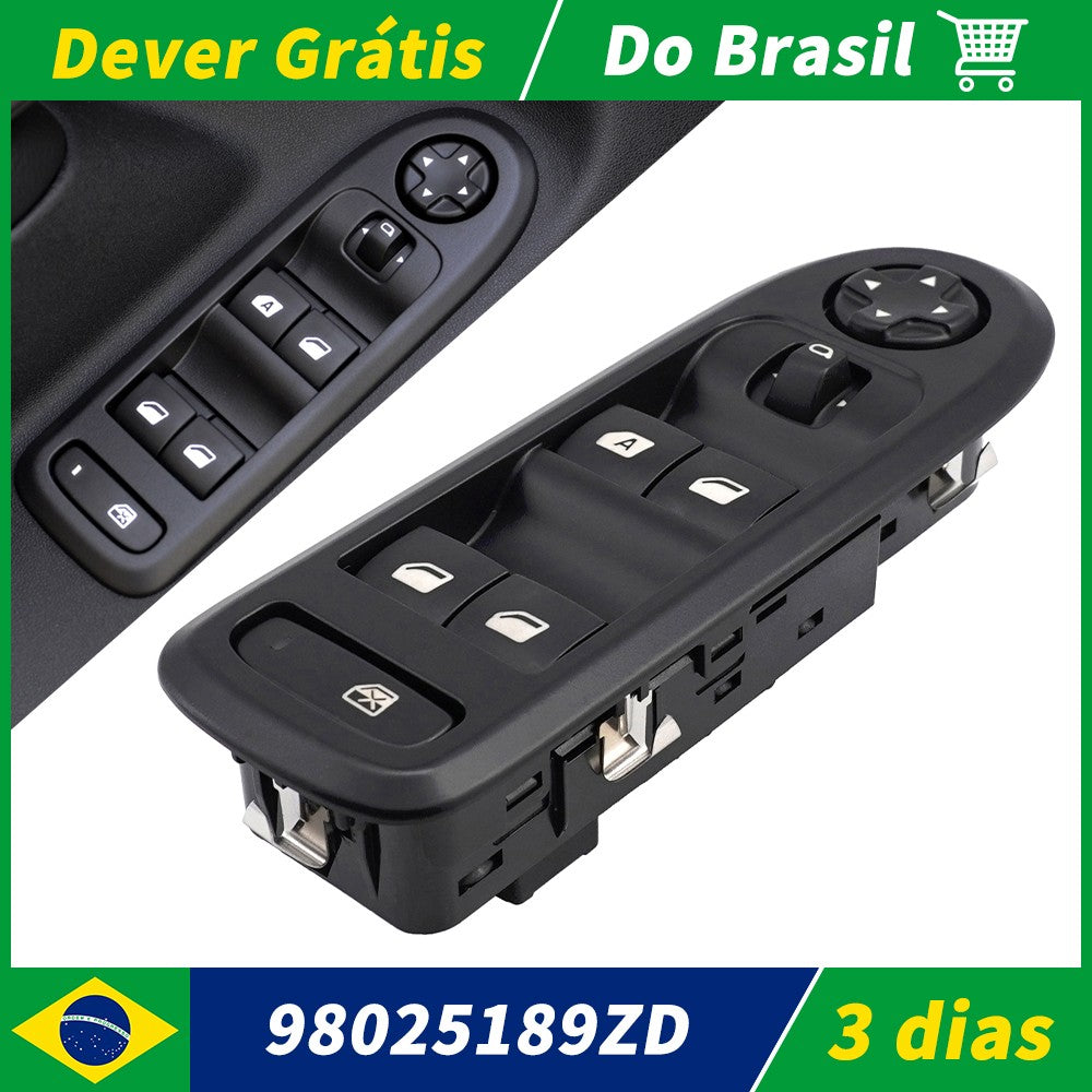 Comando dos Vidros Elétricos Peugeot 301 2014 a 2017 – Citroën Aircross e C3 Picasso